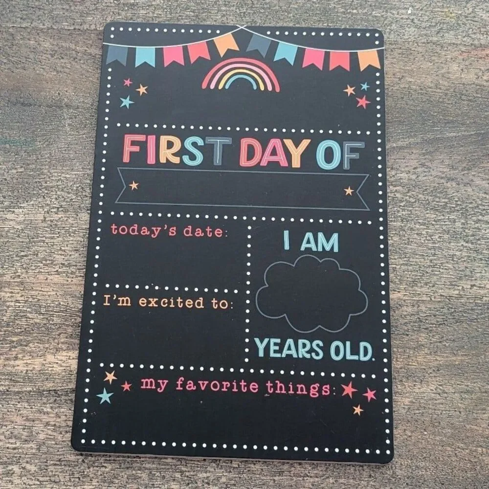 First Day Last Day Of School Reusable Double Sided Reversible Chalk Marker Board